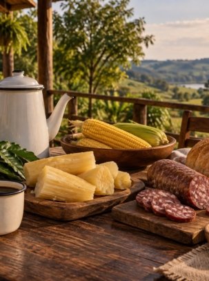 Mesa com sabores do interior inspirados nas raízes de Paranacity