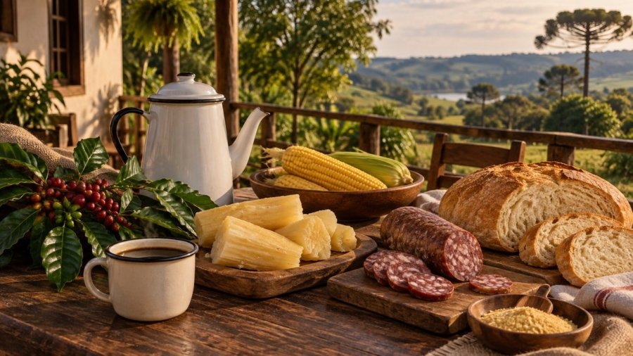 Mesa com sabores do interior inspirados nas raízes de Paranacity