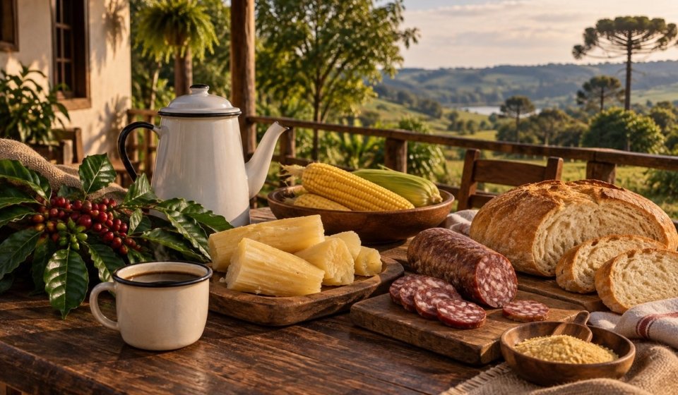 Mesa com sabores do interior inspirados nas raízes de Paranacity